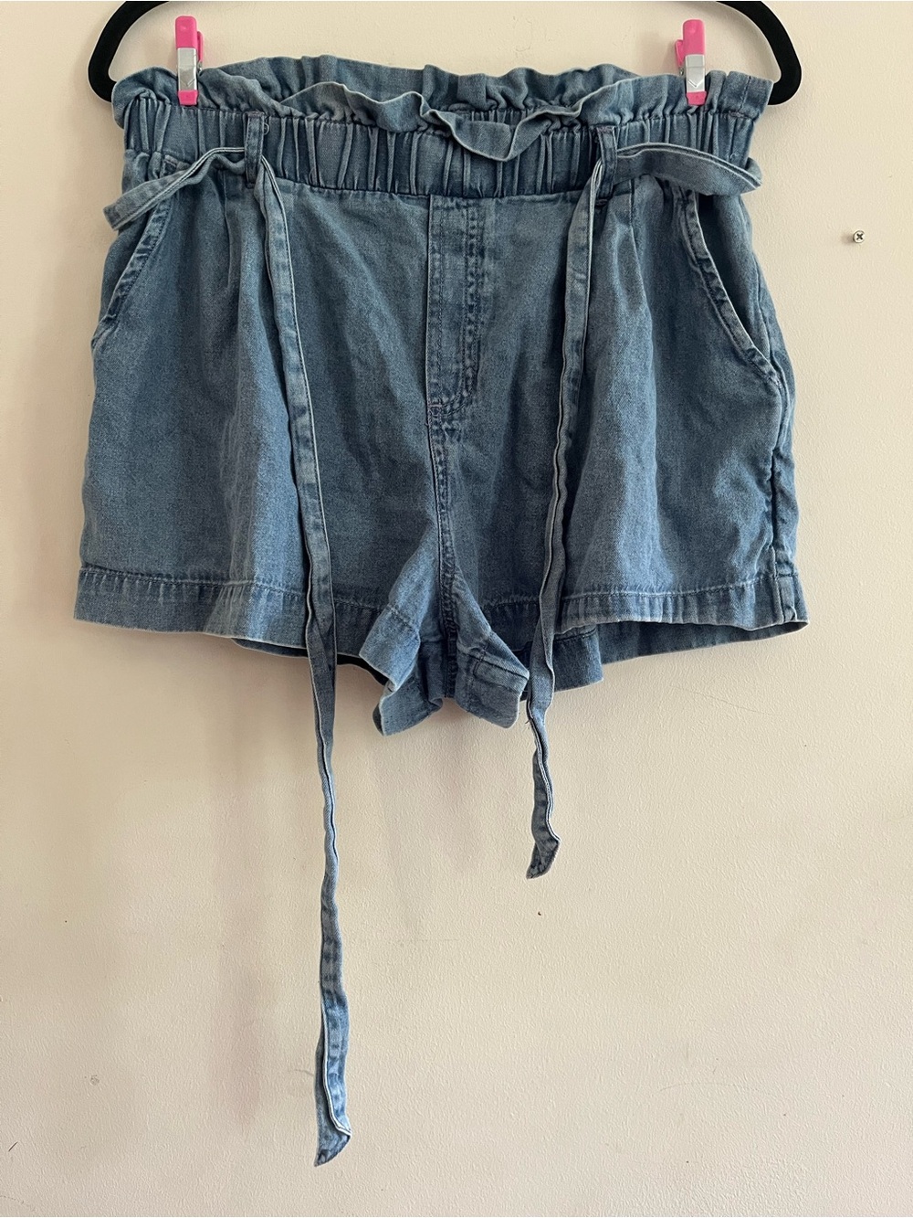 American Eagle Paperpag Denim Shorts Medium 100% Cotton Western Cottagecore